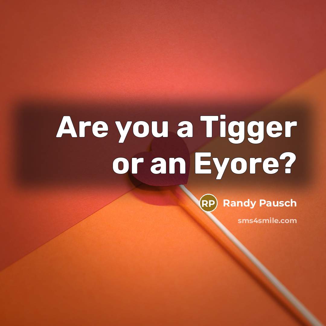 “Are you a Tigger or an Eyore?…” quote by Randy Pausch
