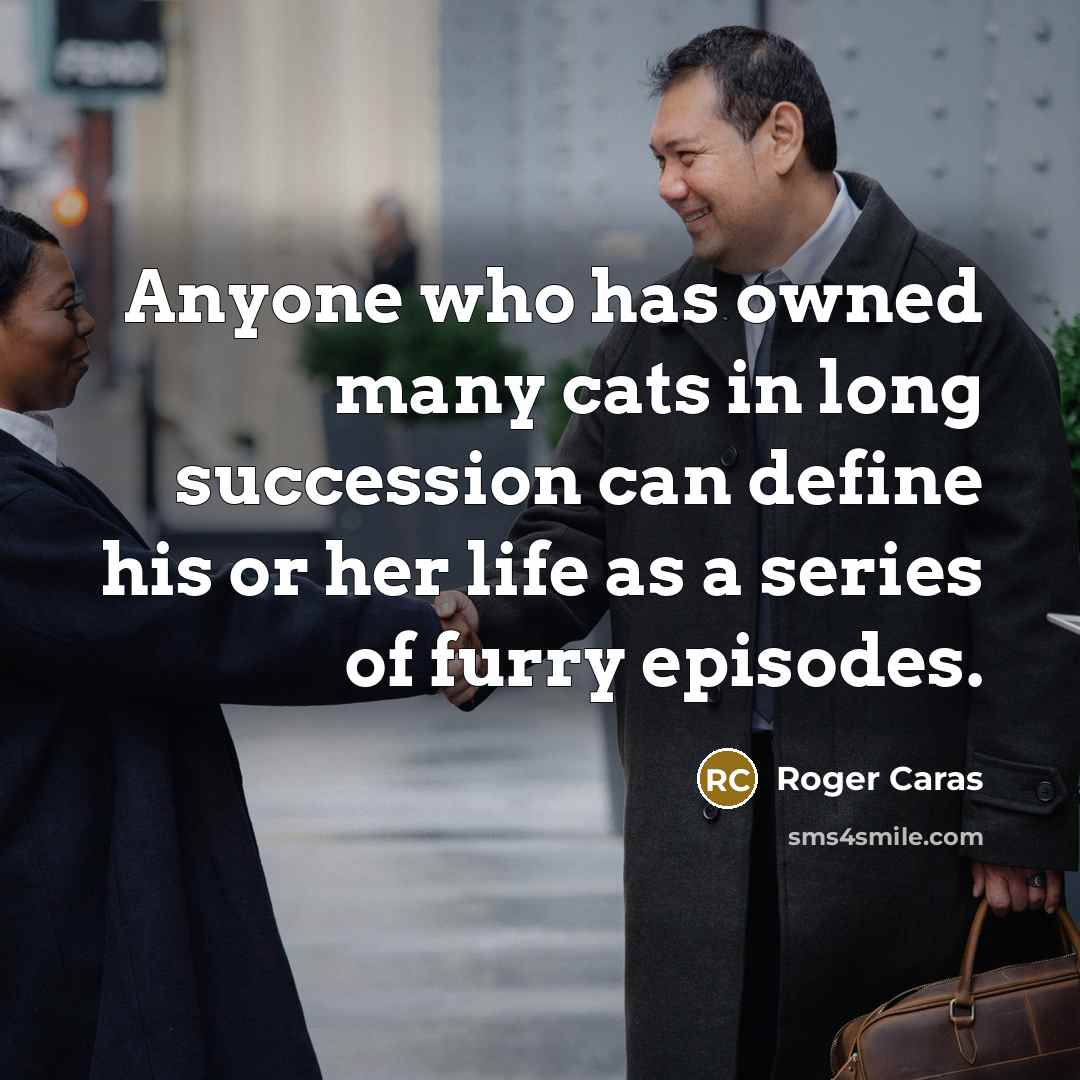 “Anyone who has owned many cats in long succession can…” quote by Roger Caras