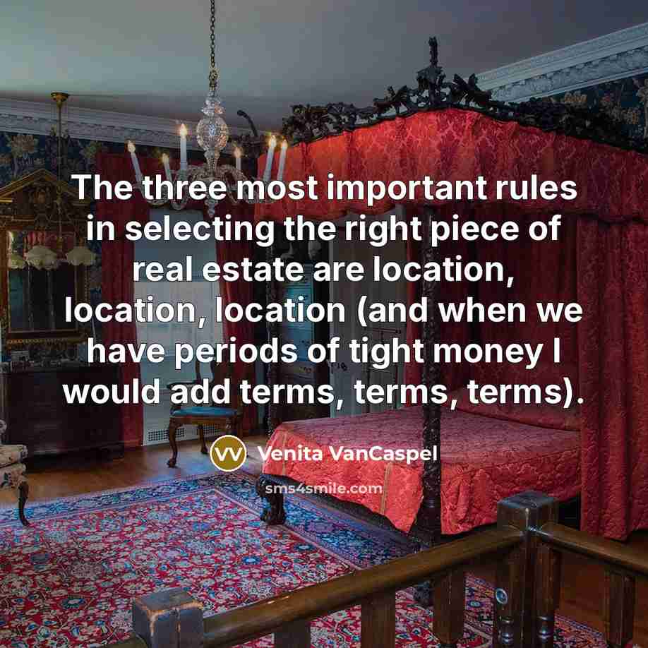 “The three most important rules in selecting the right piece…” quote by Venita VanCaspel