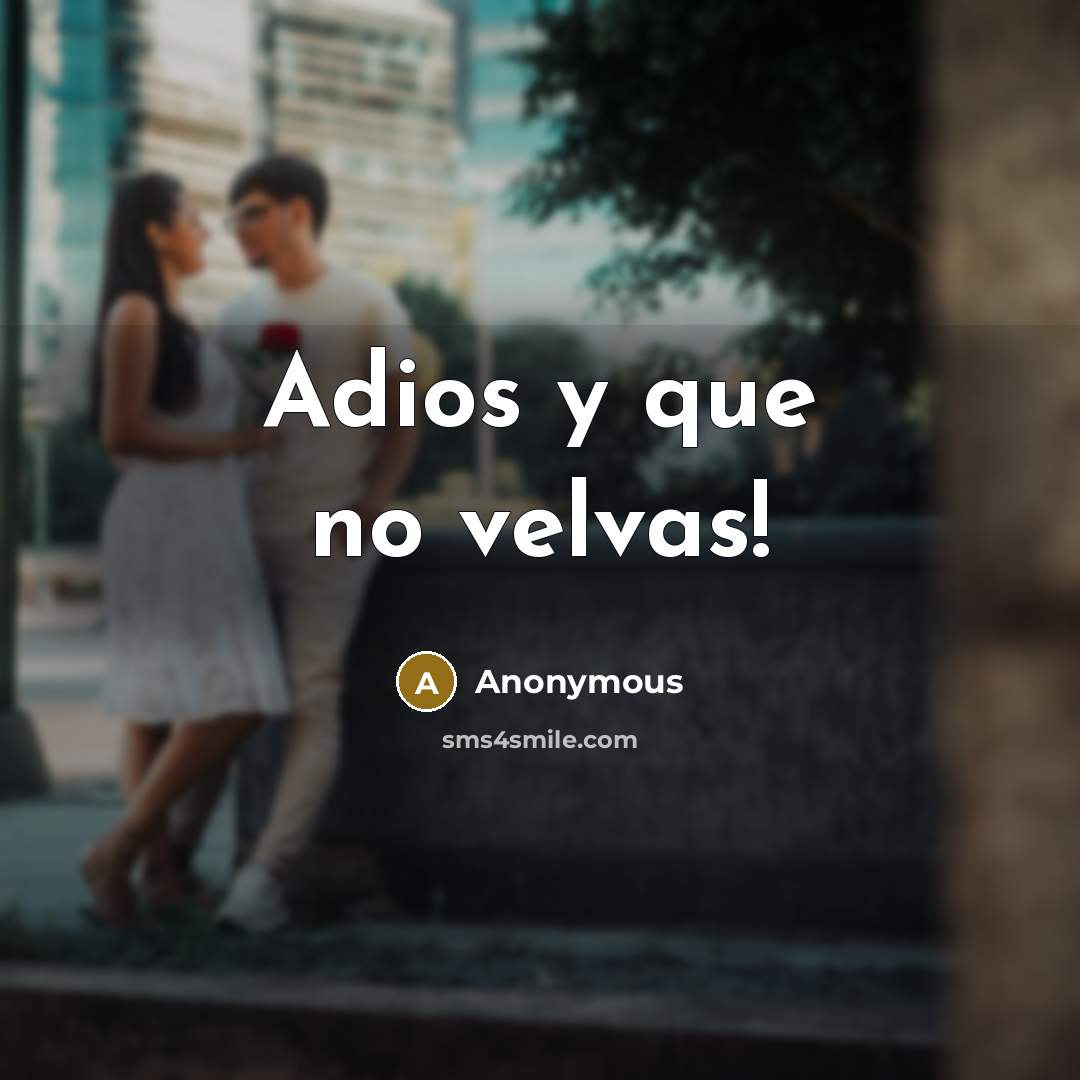 “Adios y que no velvas!” quote by Anonymous