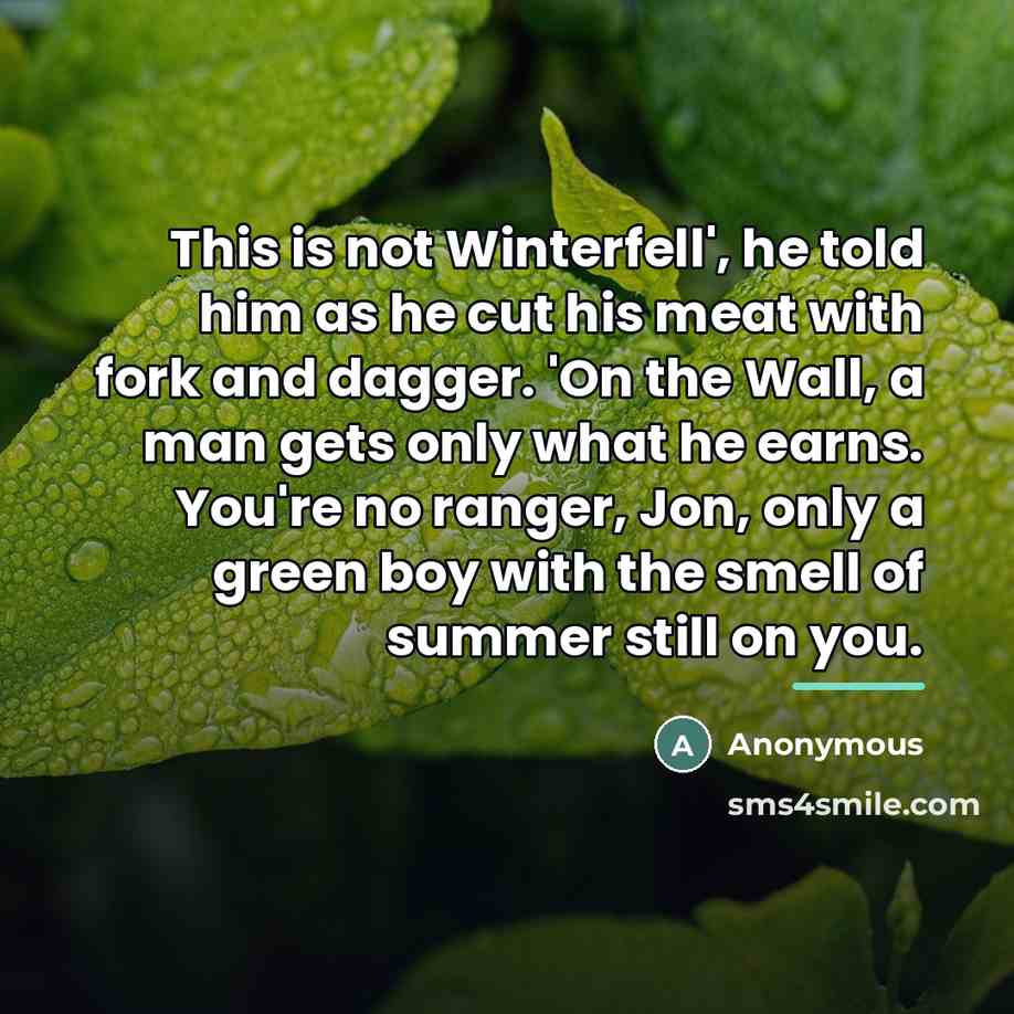 “This is not Winterfell', he told him as he cut…” quote by Anonymous