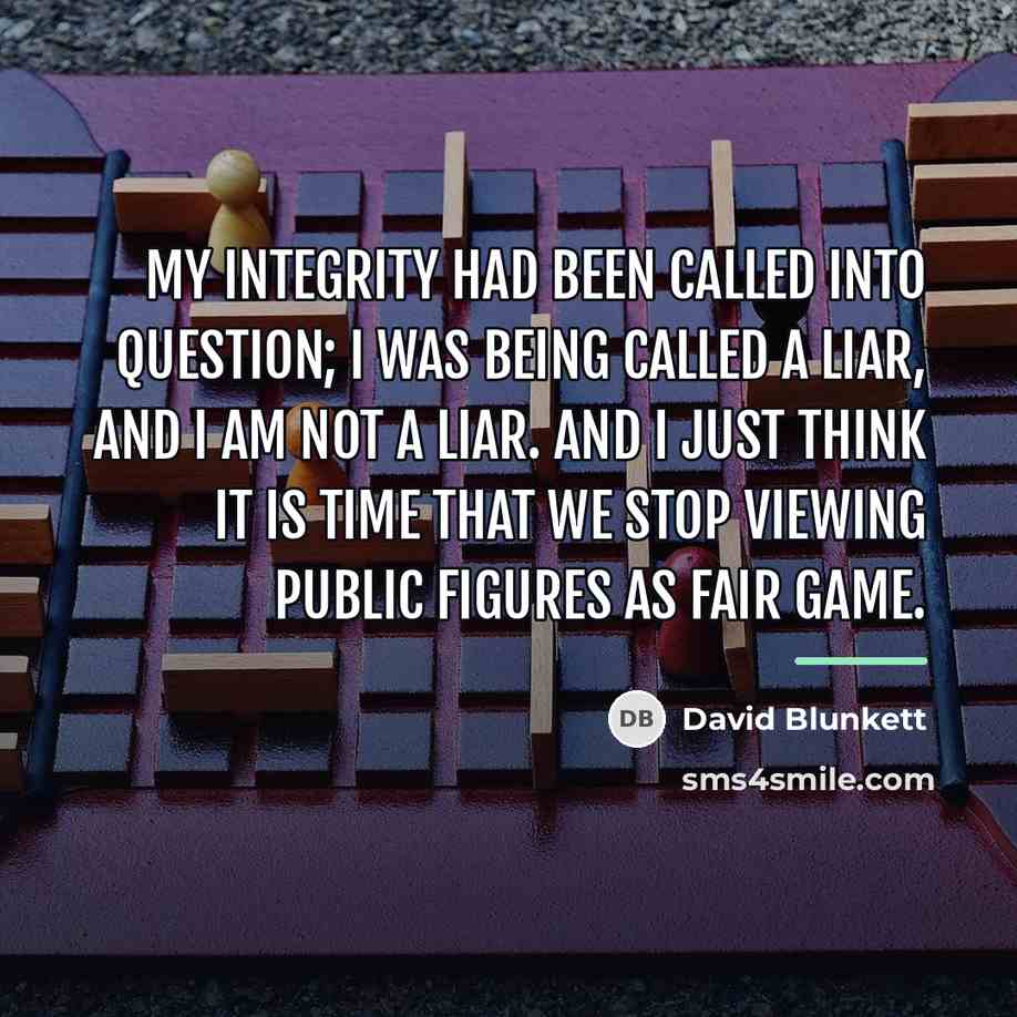“My integrity had been called into question; I was being…” quote by David Blunkett