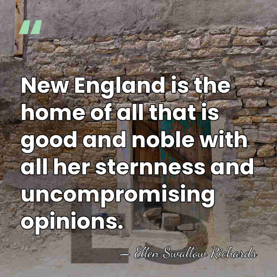 New England is the home of all that is good and noble&hellip; - Ellen Swallow Richards