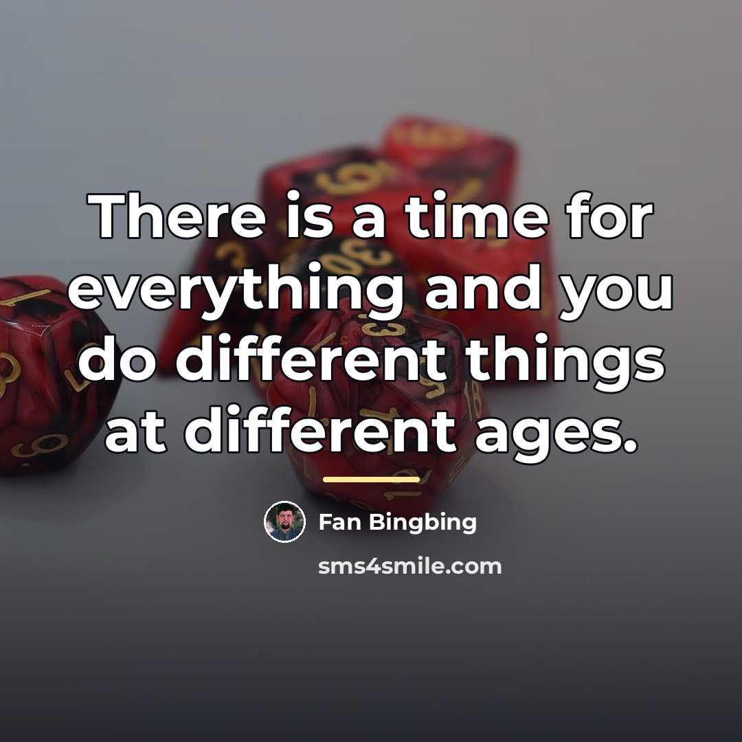 “There is a time for everything and you do different…” quote by Fan Bingbing
