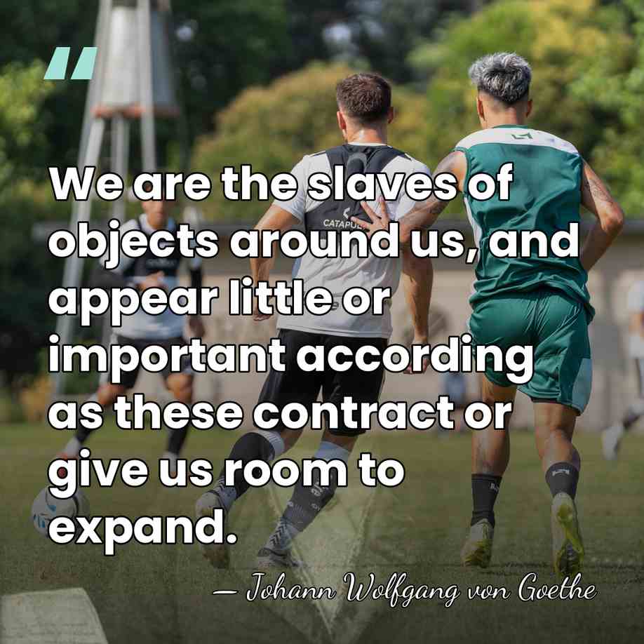 We are the slaves of objects around us, and appear little or&hellip; - Johann Wolfgang von Goethe