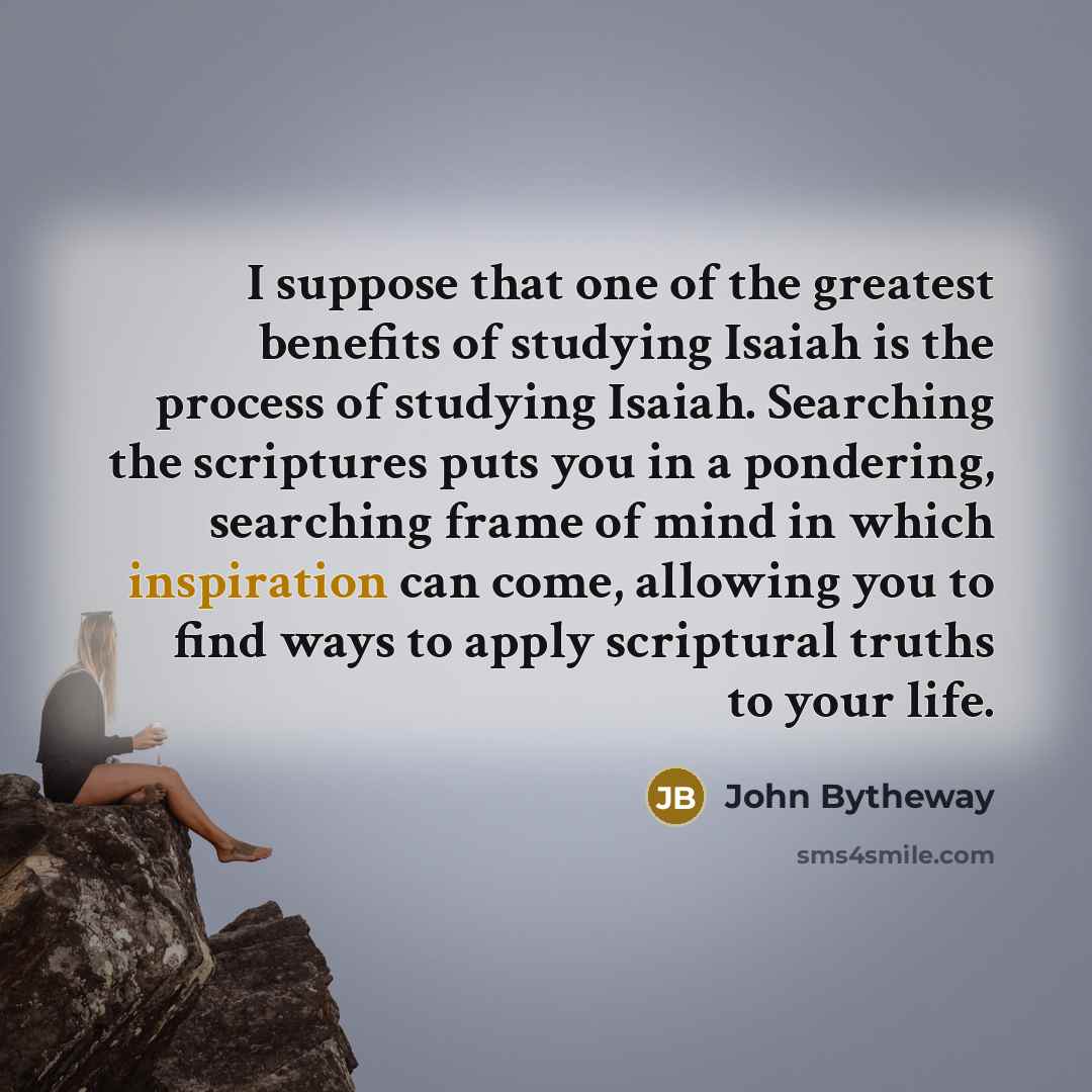 “I suppose that one of the greatest benefits of studying…” quote by John Bytheway