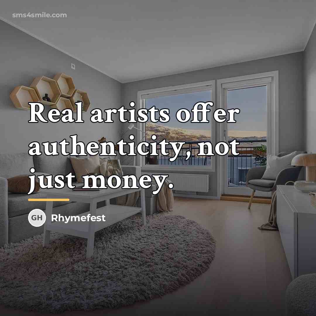 “Real artists offer authenticity, not just money.…” quote by Rhymefest