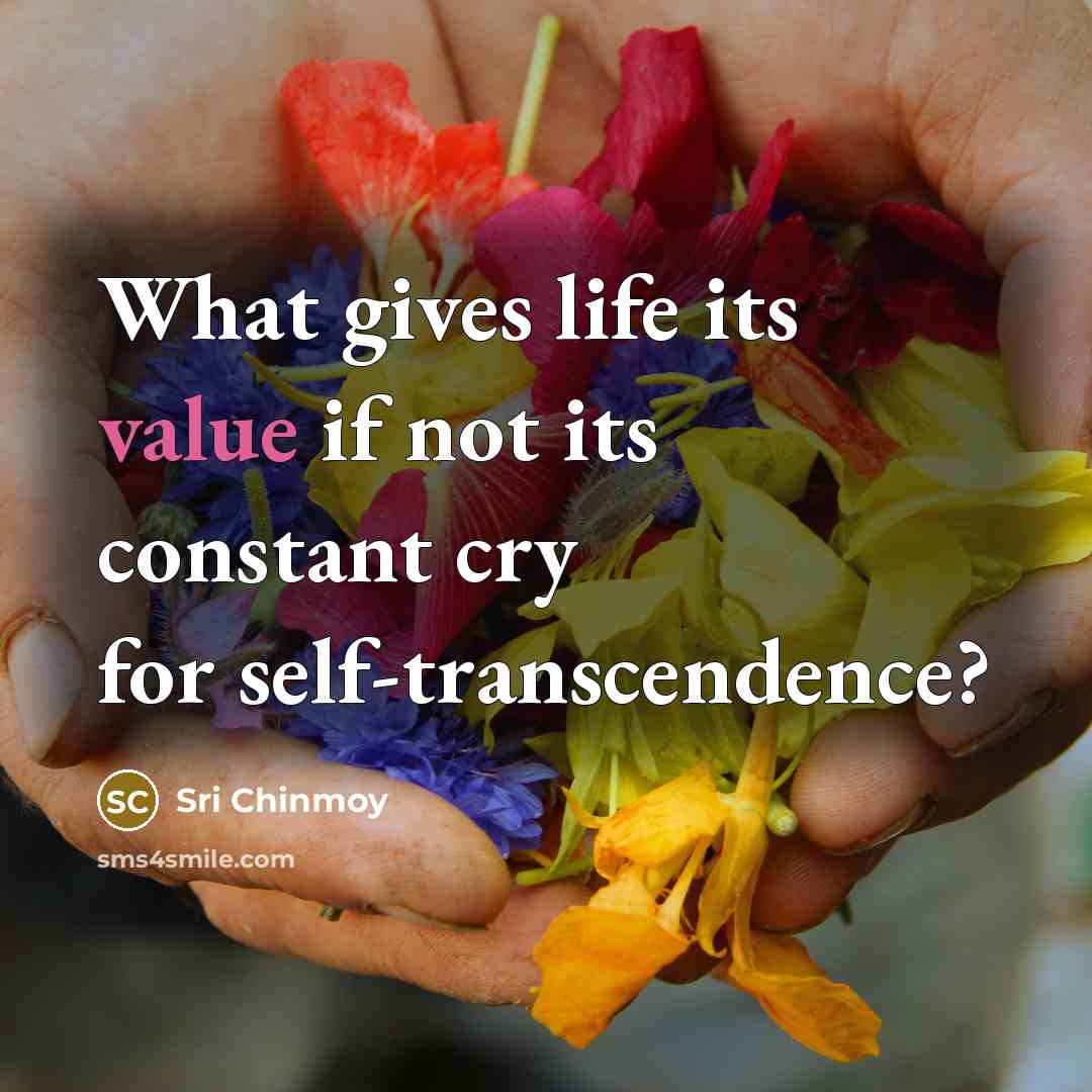 “What gives life its value if not its constant cry…” quote by Sri Chinmoy
