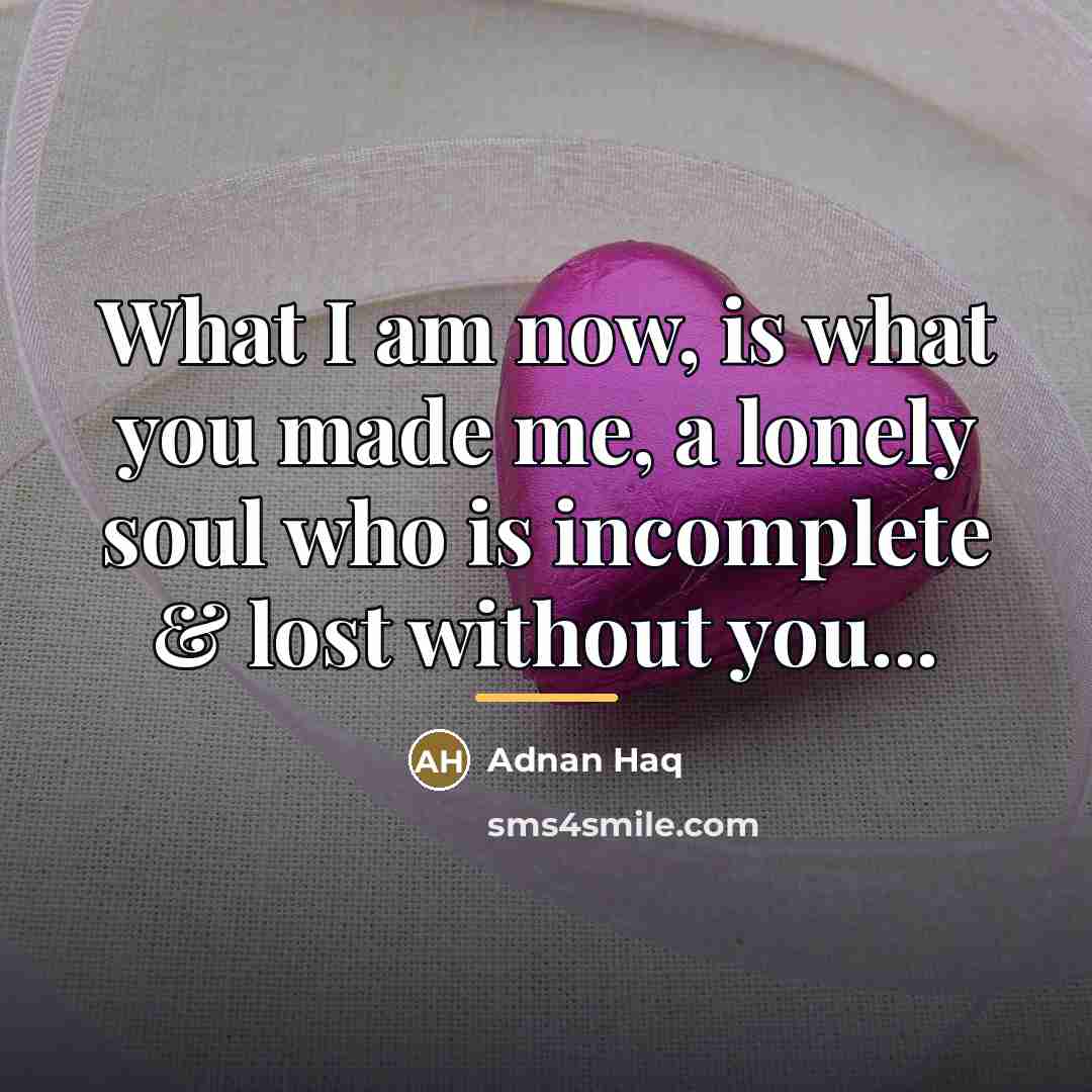“What I am now, is what you made me, a…” quote by Adnan Haq