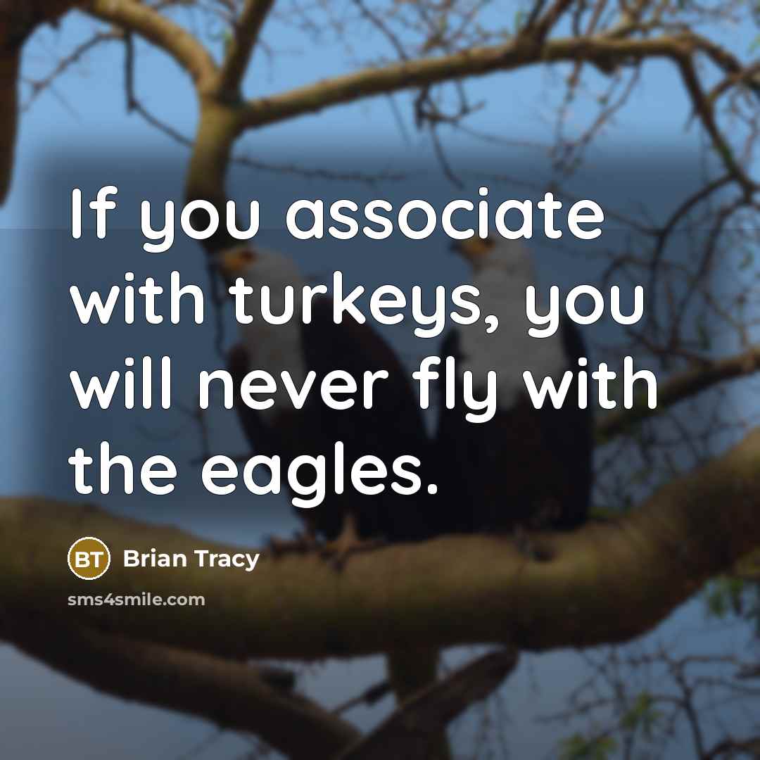 “If you associate with turkeys, you will never fly with…” quote by Brian Tracy