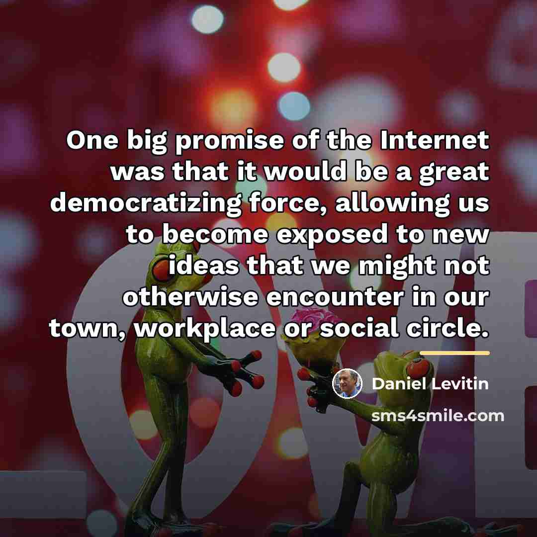 “One big promise of the Internet was that it would…” quote by Daniel Levitin