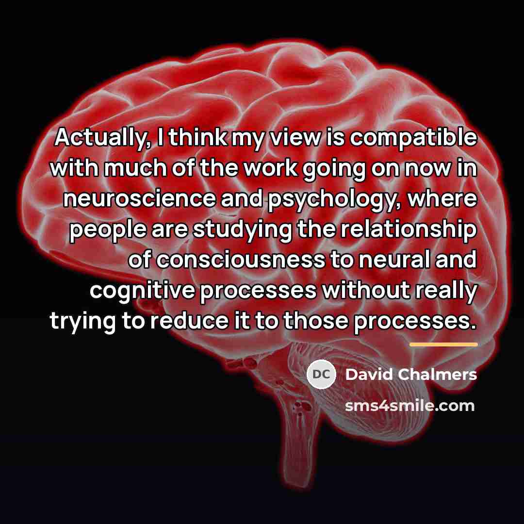 “Actually, I think my view is compatible with much of…” quote by David Chalmers