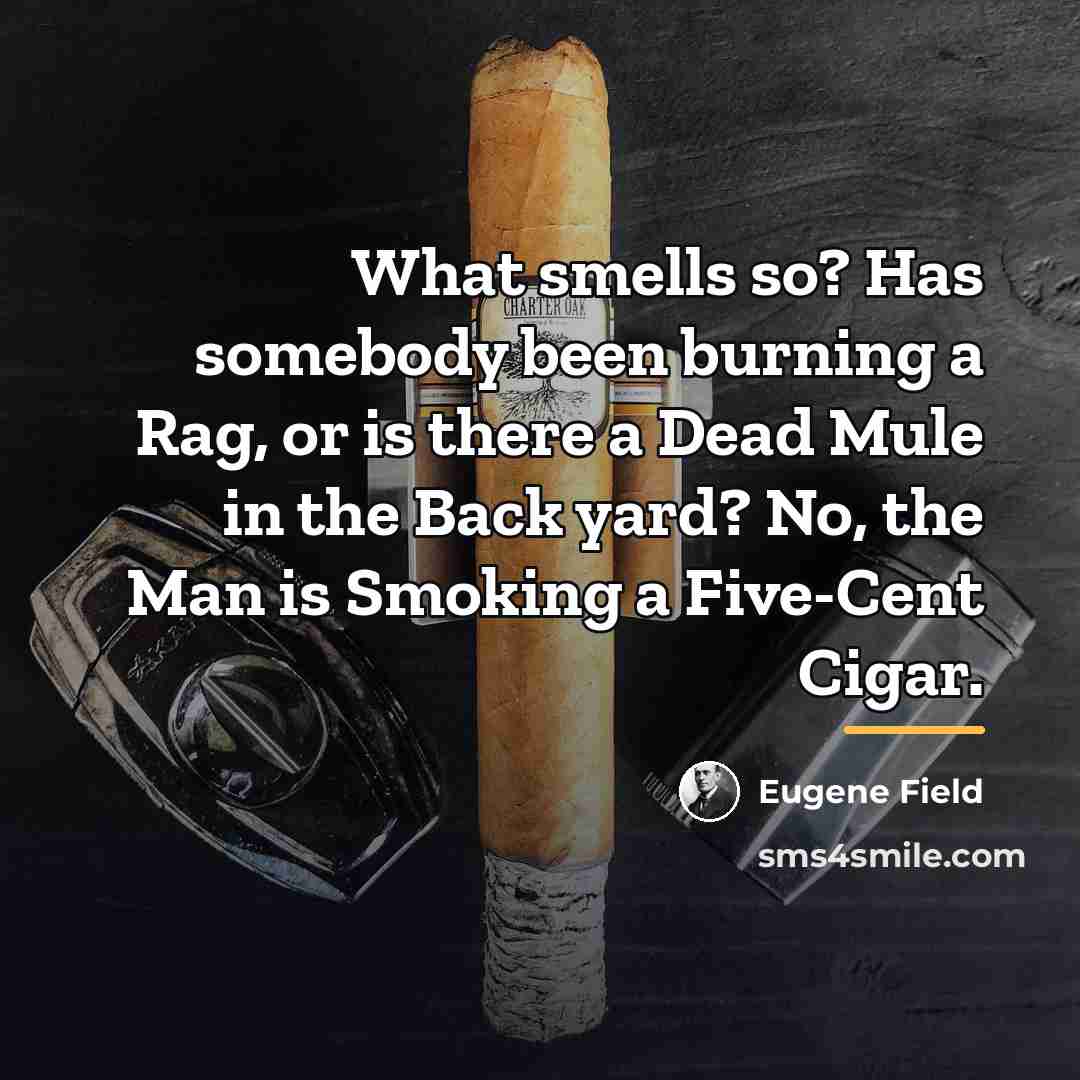 “What smells so? Has somebody been burning a Rag, or…” quote by Eugene Field
