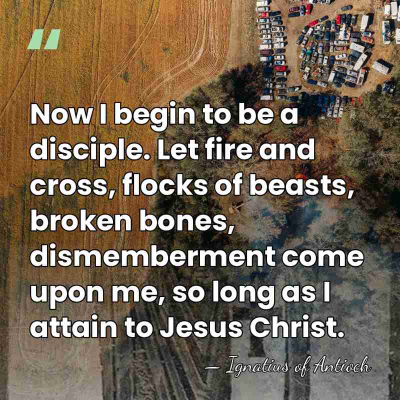 Now I begin to be a disciple. Let fire and cross, flocks&hellip; - Ignatius of Antioch