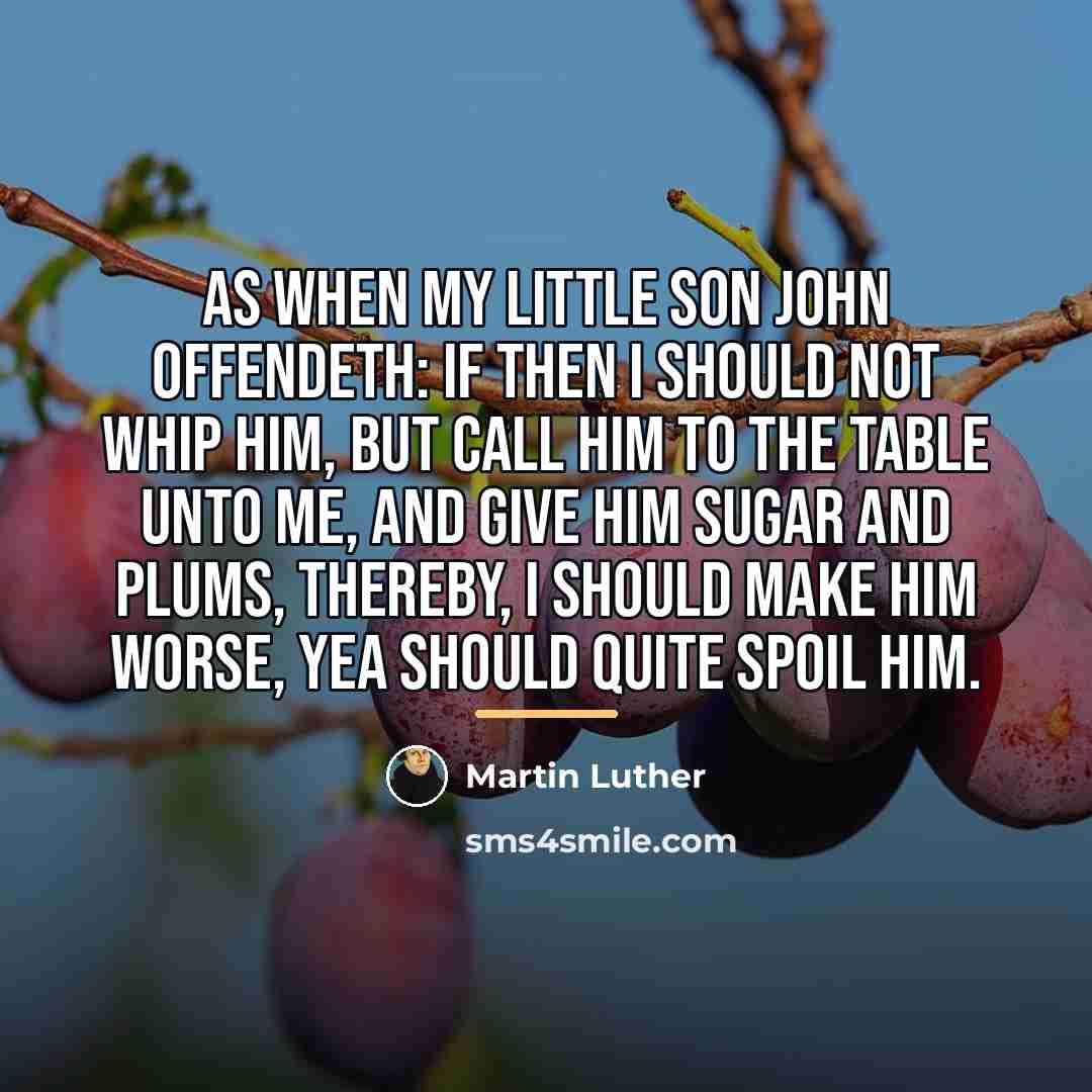 “As when my little son John offendeth: if then I…” quote by Martin Luther