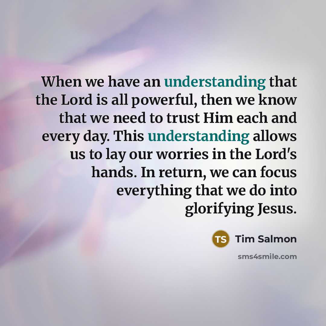 “When we have an understanding that the Lord is all…” quote by Tim Salmon