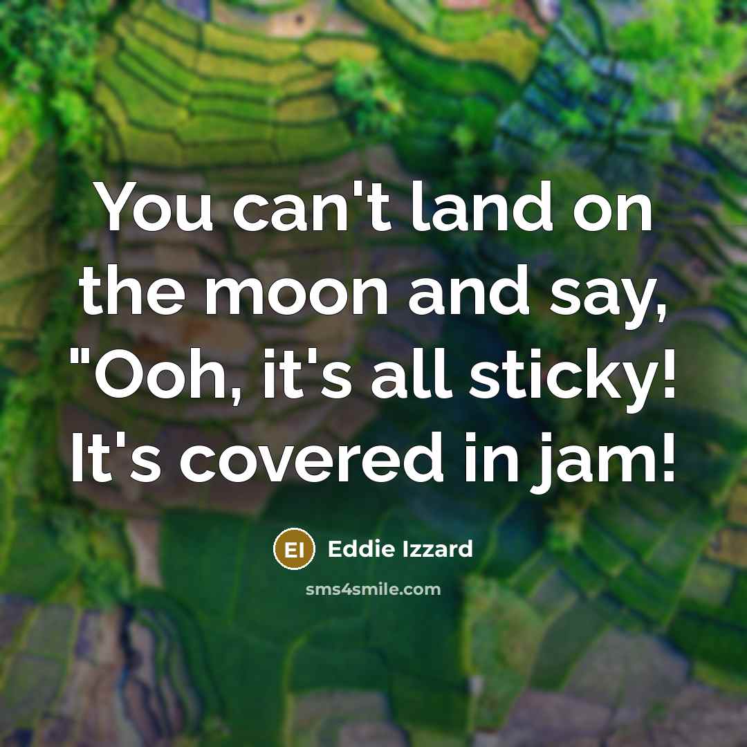 “You can't land on the moon and say, "Ooh, it's…” quote by Eddie Izzard