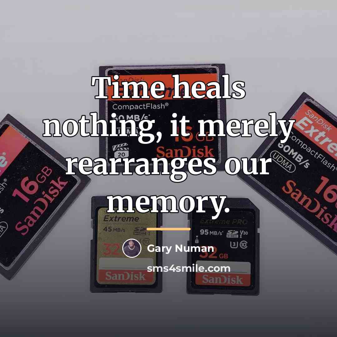 “Time heals nothing, it merely rearranges our memory.…” quote by Gary Numan