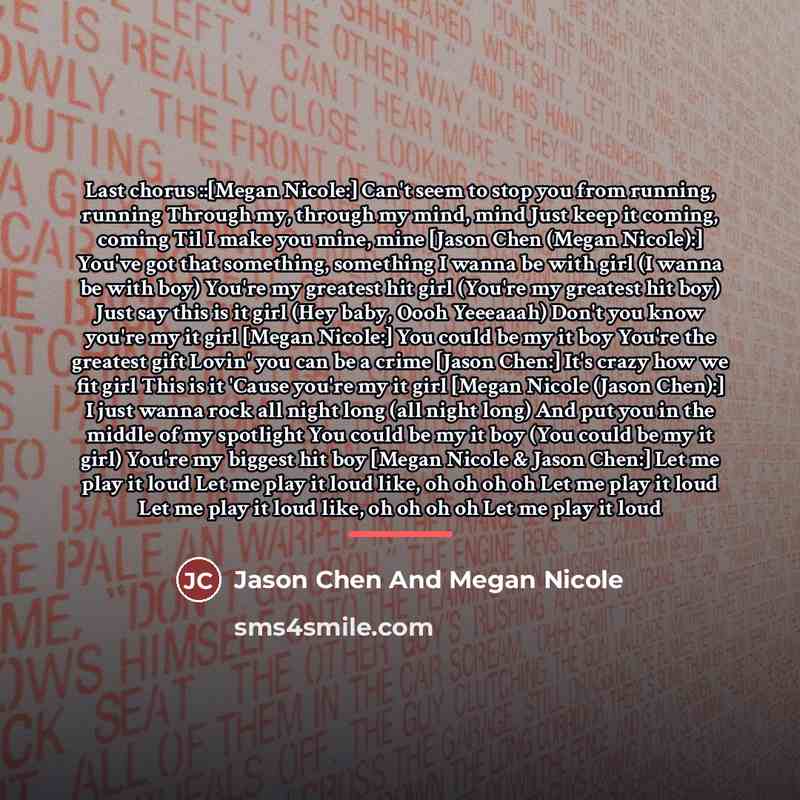 “Last chorus ::[Megan Nicole:] Can't seem to stop you from…” quote by Anonymous