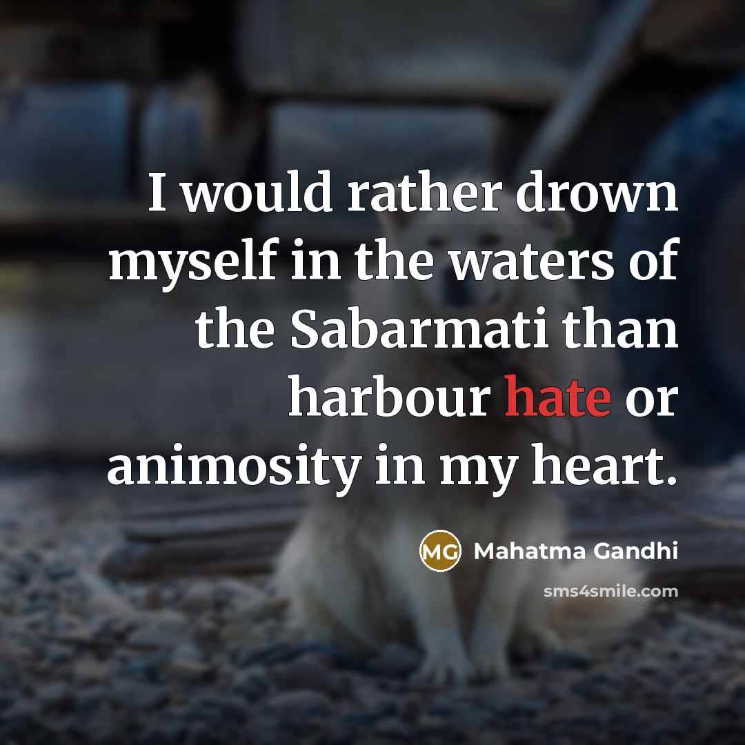 “I would rather drown myself in the waters of the…” quote by Mahatma Gandhi