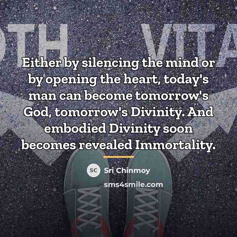 “Either by silencing the mind or by opening the heart,…” quote by Sri Chinmoy