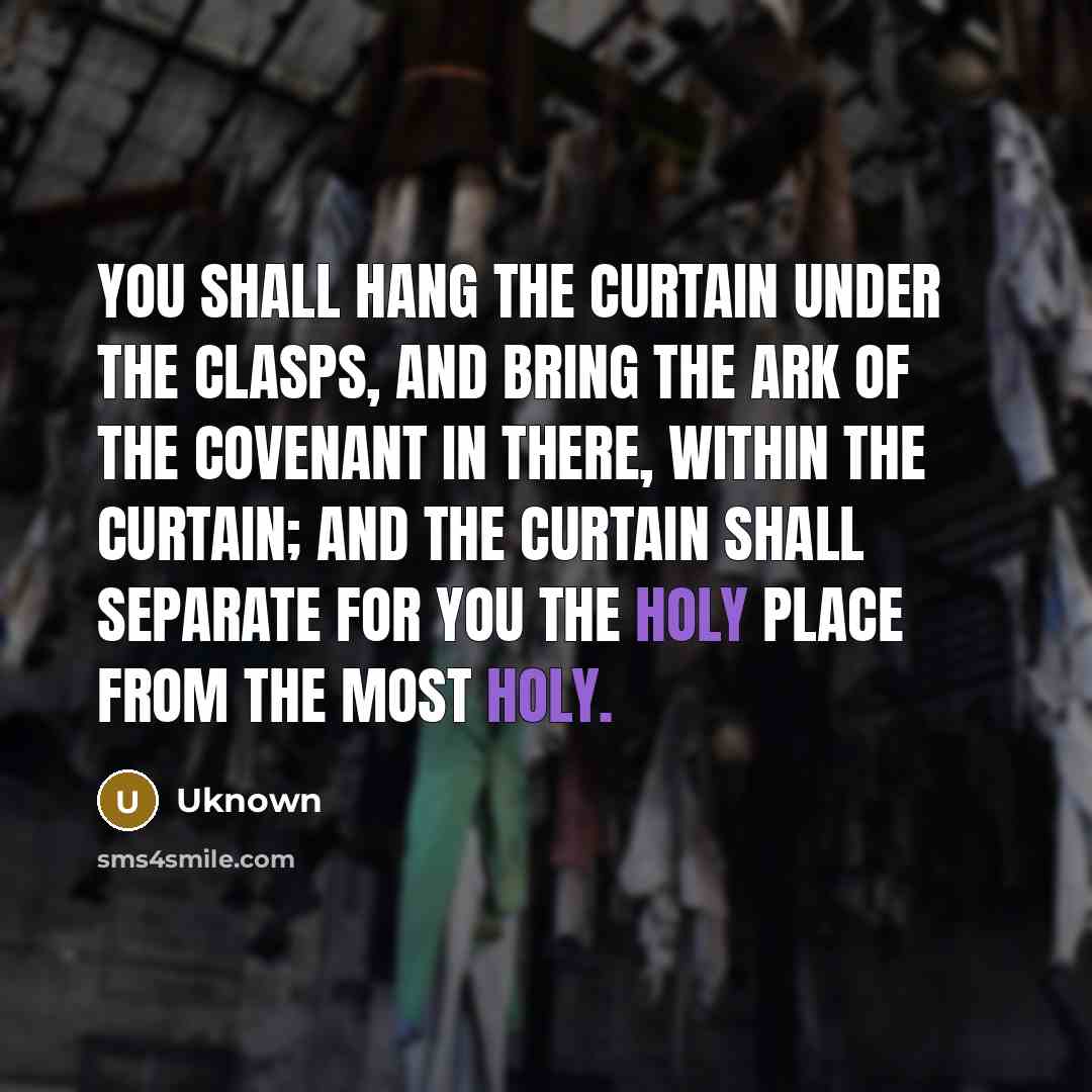 “You shall hang the curtain under the clasps, and bring…” quote by Uknown