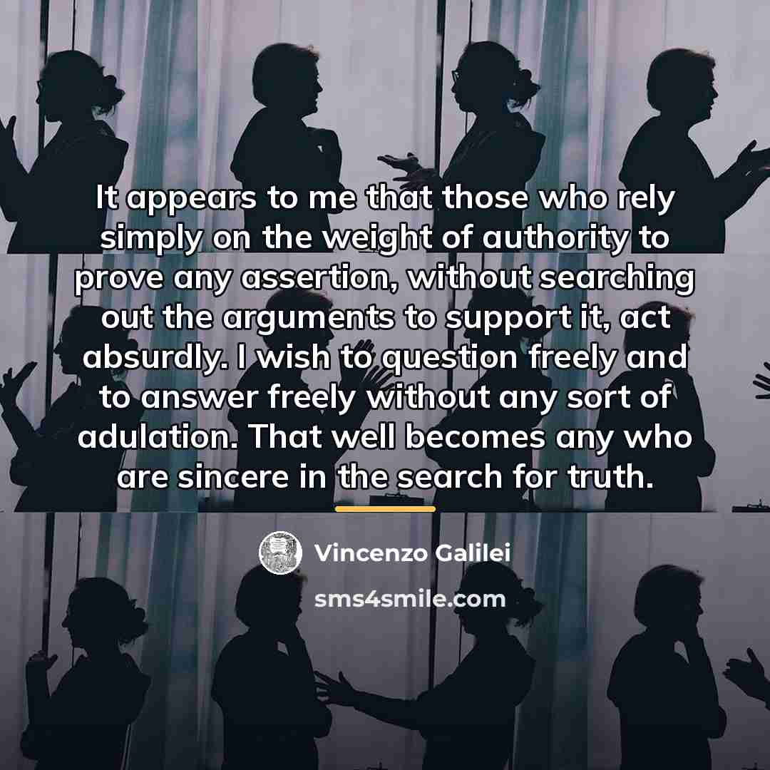“It appears to me that those who rely simply on…” quote by Vincenzo Galilei