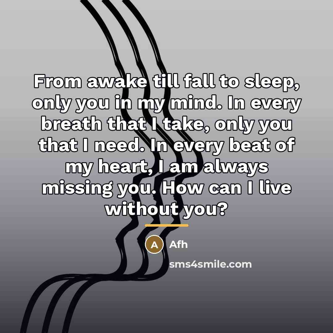 “From awake till fall to sleep, only you in my…” quote by Afh