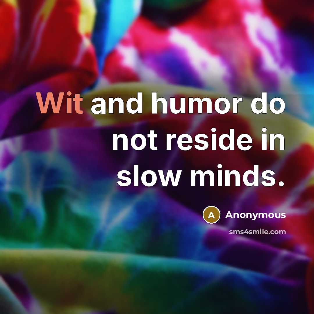 “Wit and humor do not reside in slow minds.…” quote by Anonymous