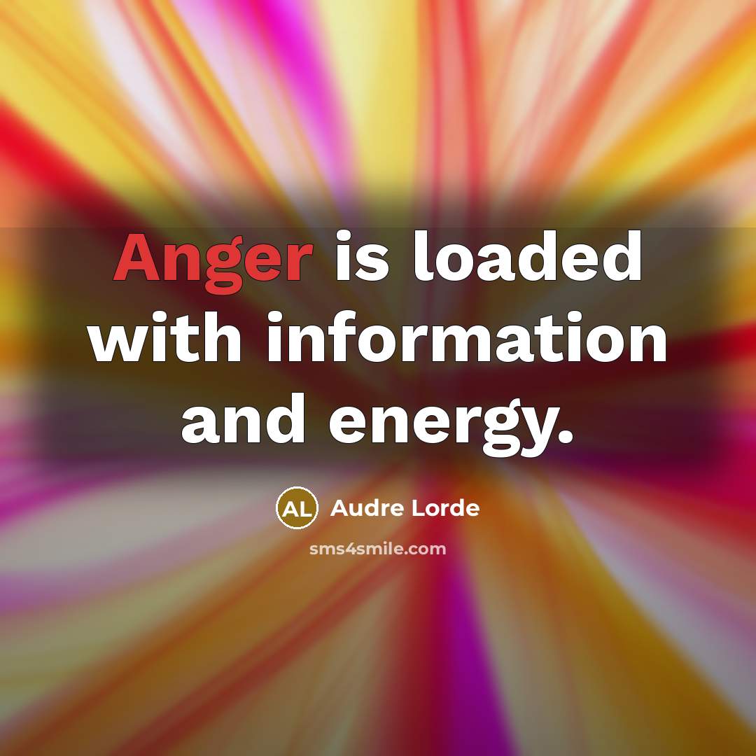 “Anger is loaded with information and energy.…” quote by Audre Lorde