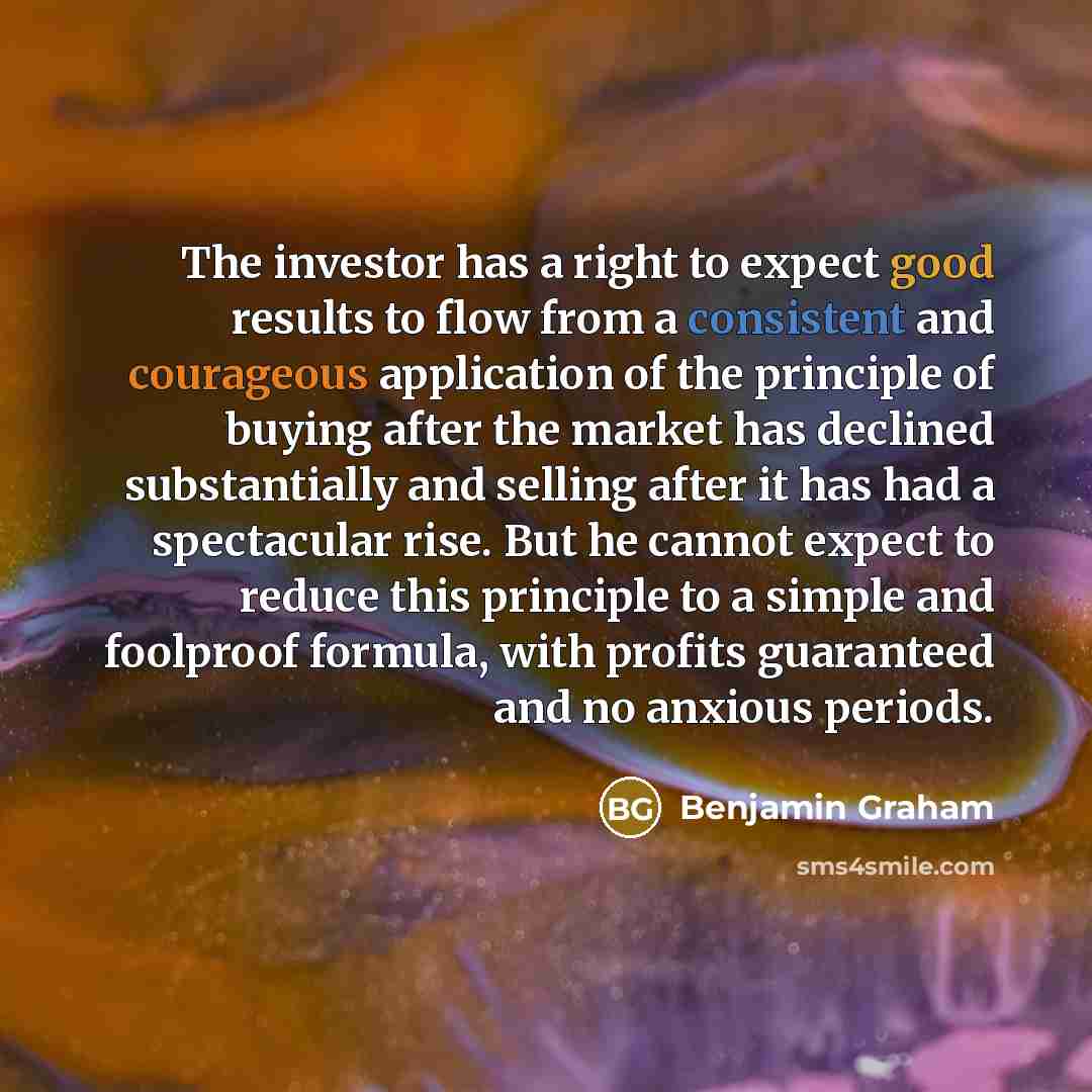 “The investor has a right to expect good results to…” quote by Benjamin Graham