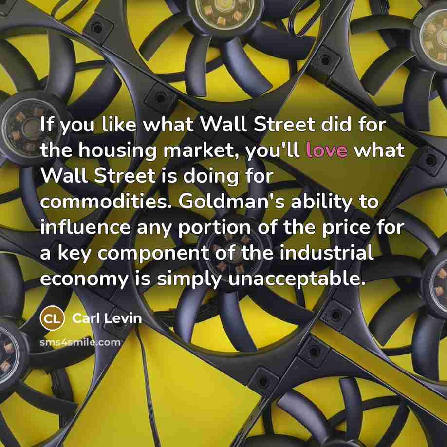 “If you like what Wall Street did for the housing…” quote by Carl Levin