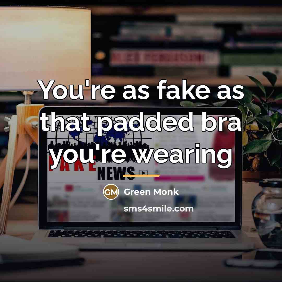 “You're as fake as that padded bra you're wearing…” quote by Green Monk