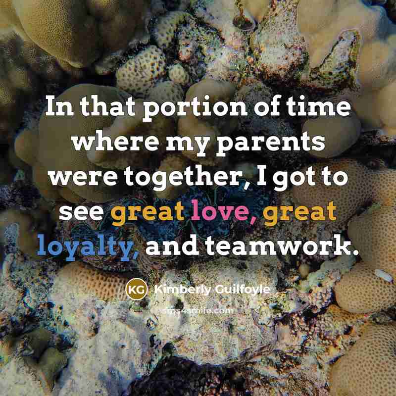“In that portion of time where my parents were together,…” quote by Kimberly Guilfoyle