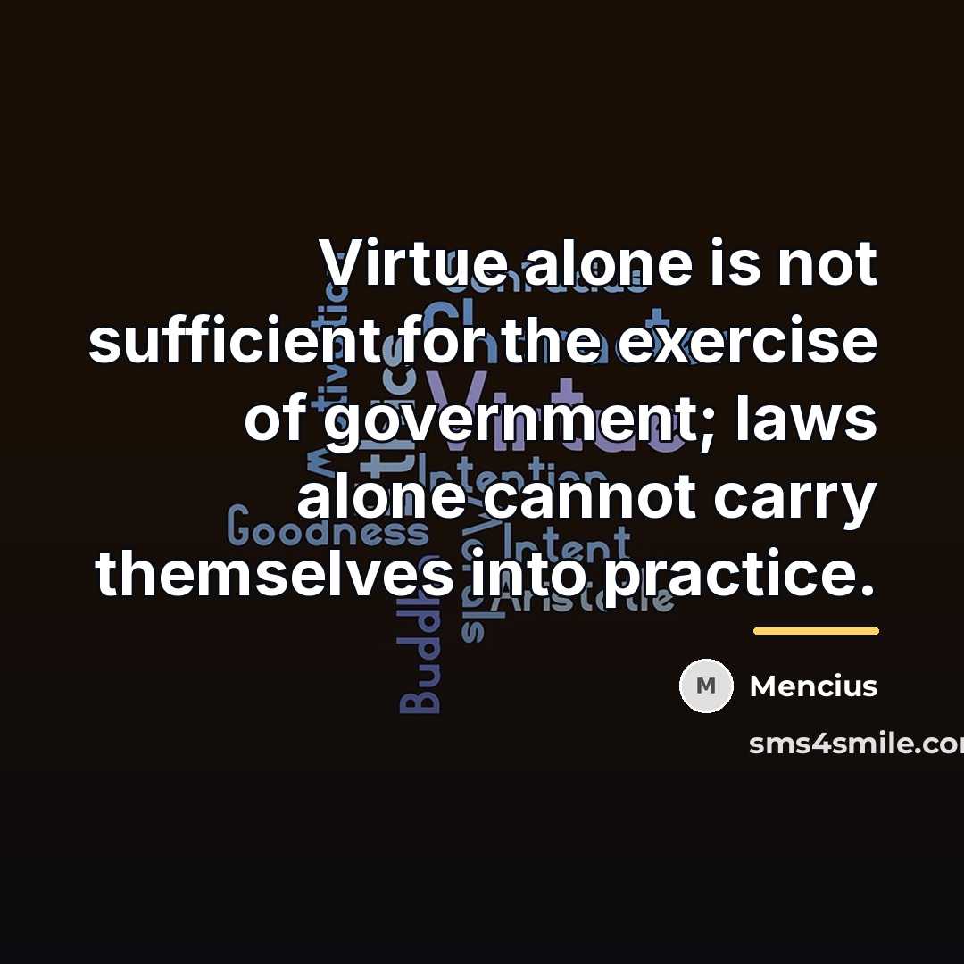 “Virtue alone is not sufficient for the exercise of government;…” quote by Mencius
