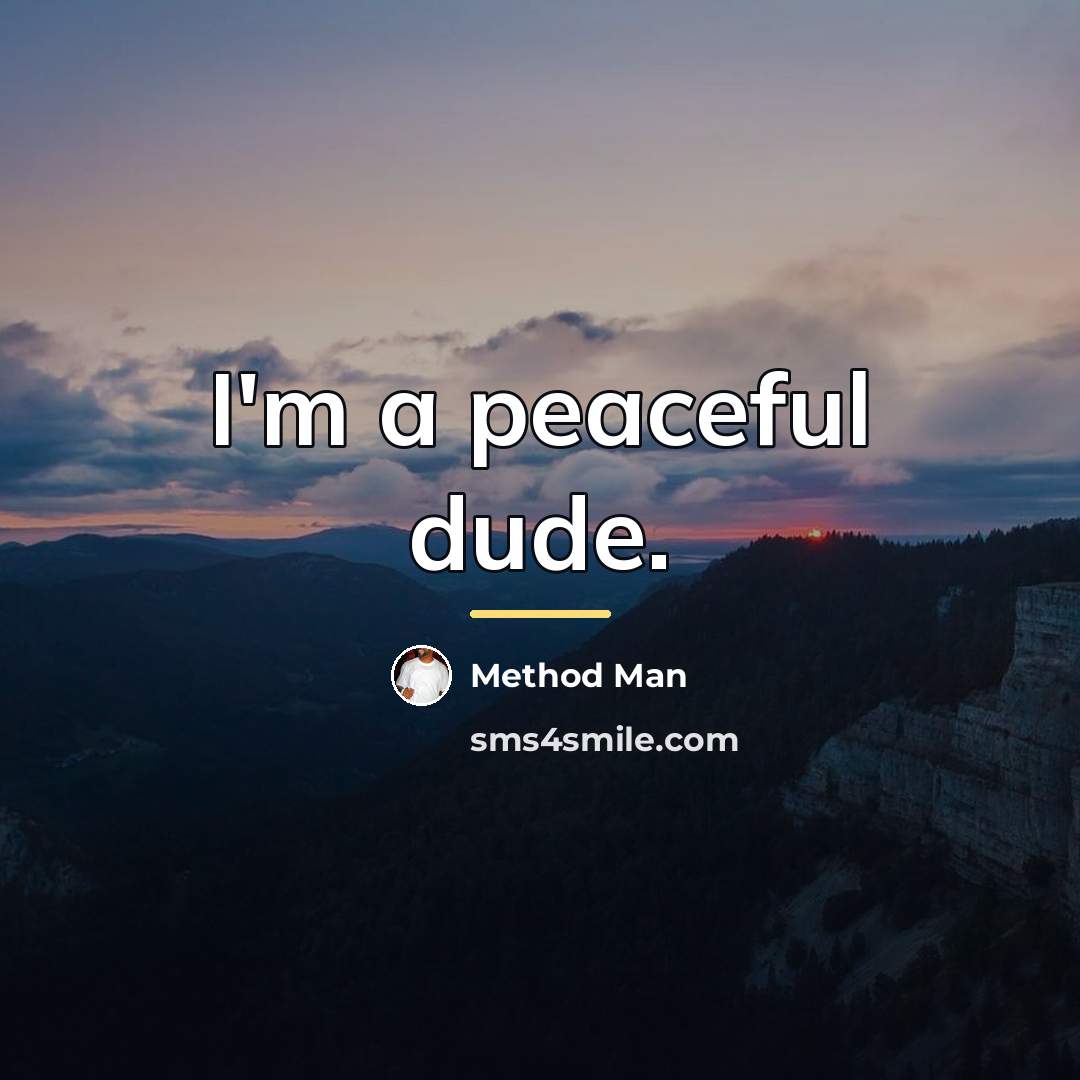 “I'm a peaceful dude.…” quote by Method Man