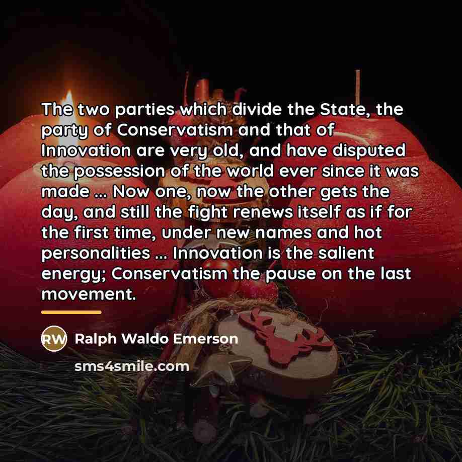“The two parties which divide the State, the party of…” quote by Ralph Waldo Emerson