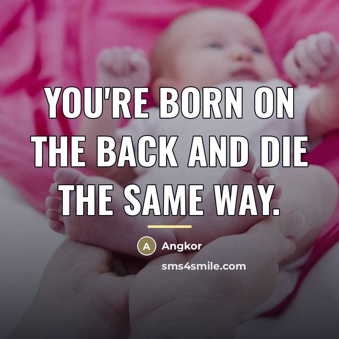“You're born on the back and die the same way.…” quote by Angkor