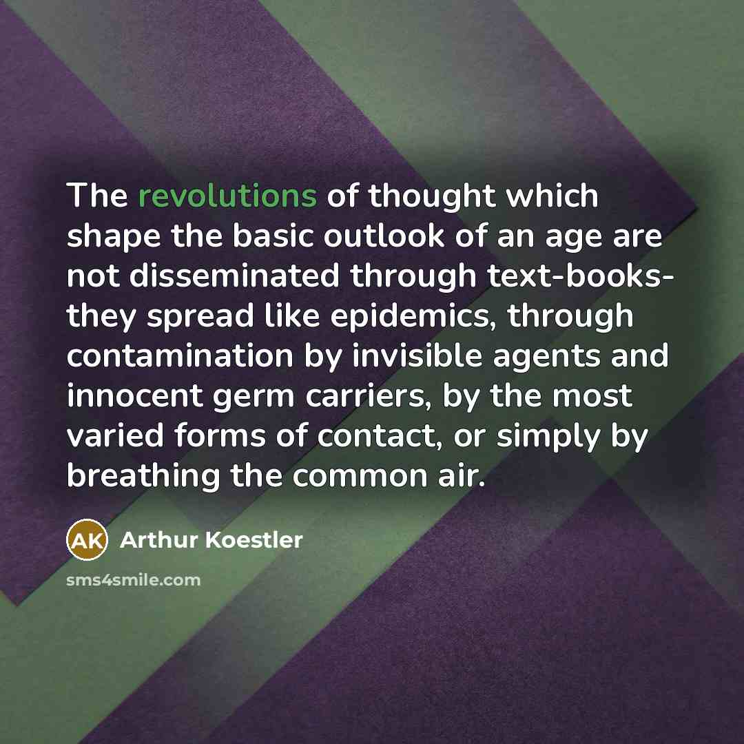 “The revolutions of thought which shape the basic outlook of…” quote by Arthur Koestler
