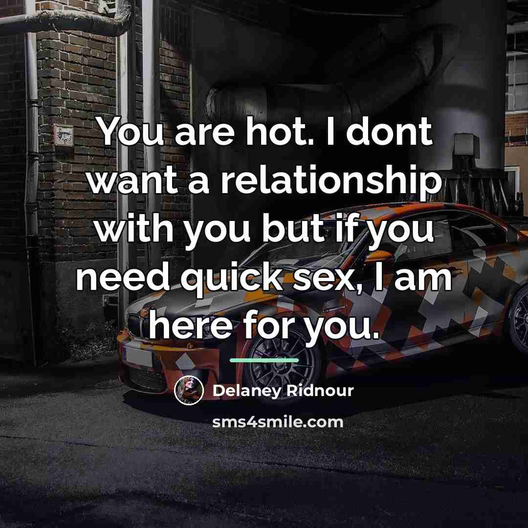 “You are hot. I dont want a relationship with you…” quote by Delaney Ridnour