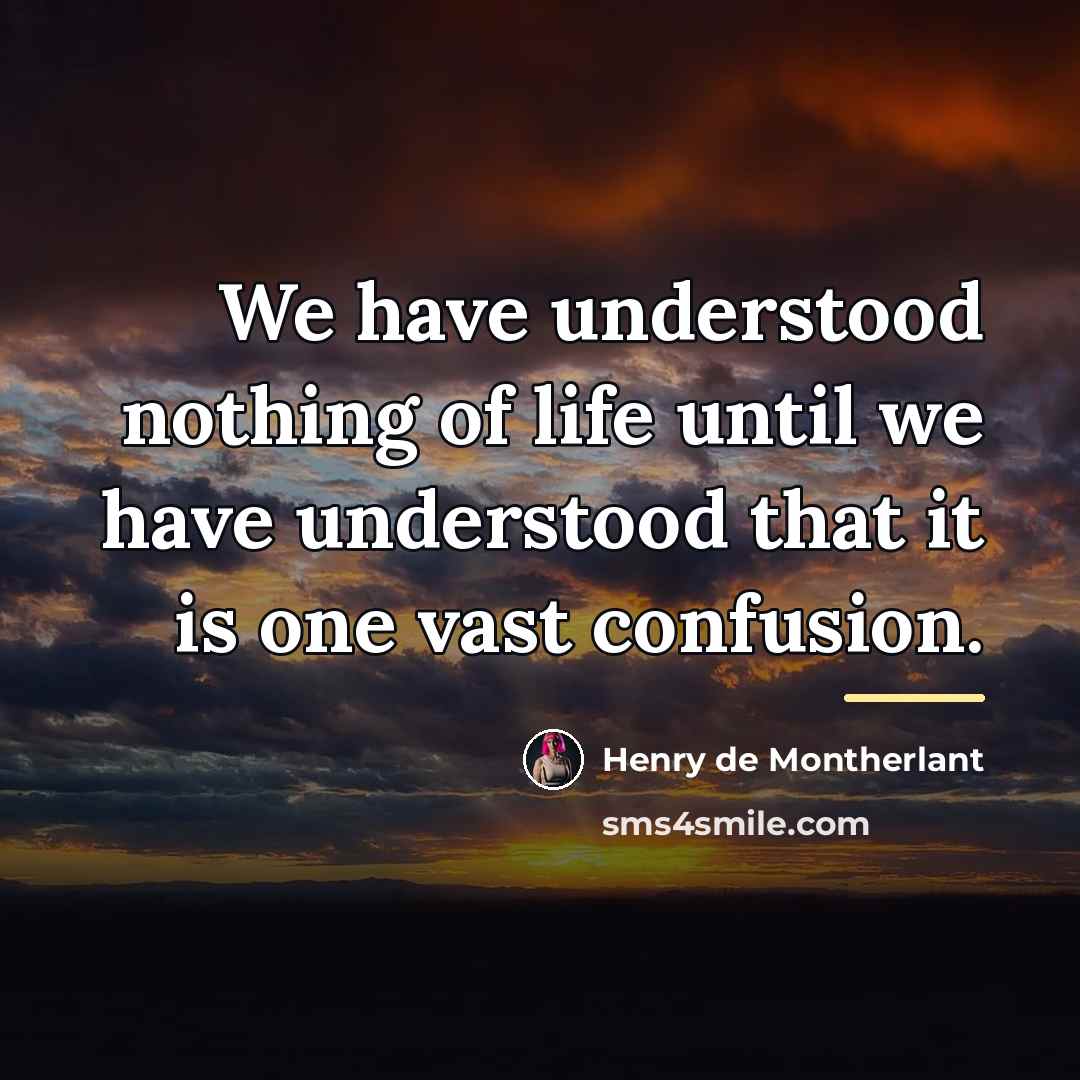 “We have understood nothing of life until we have understood…” quote by Henry de Montherlant