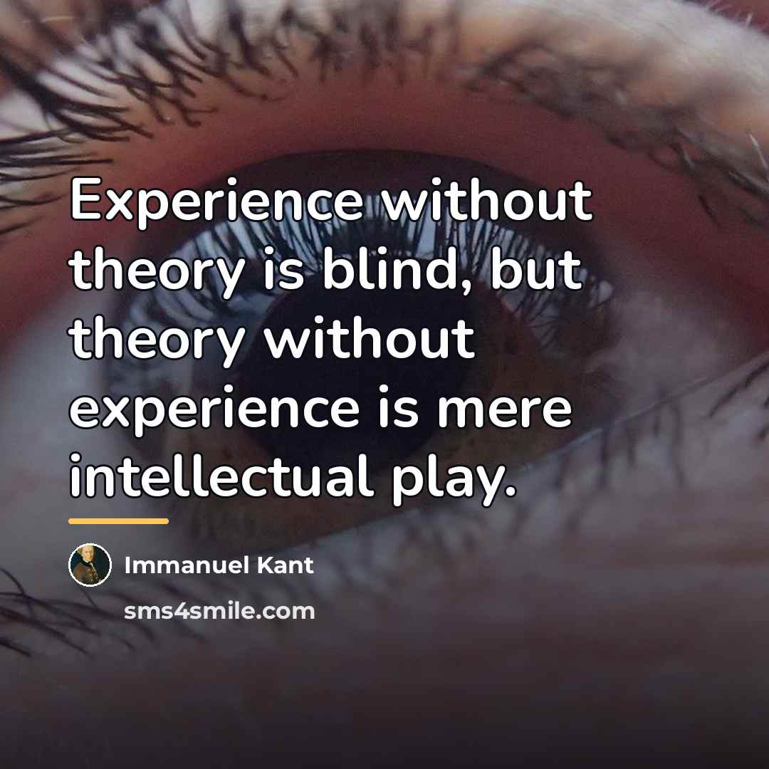 “Experience without theory is blind, but theory without experience is…” quote by Immanuel Kant