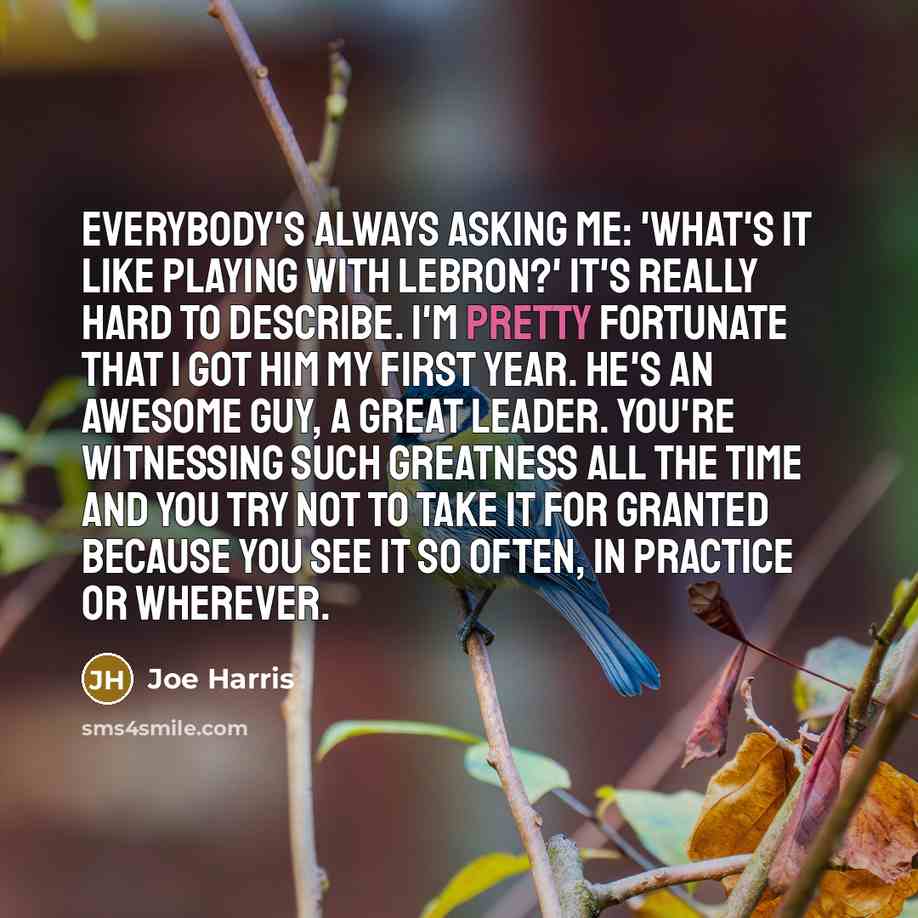 “Everybody's always asking me: 'What's it like playing with LeBron?'…” quote by Joe Harris