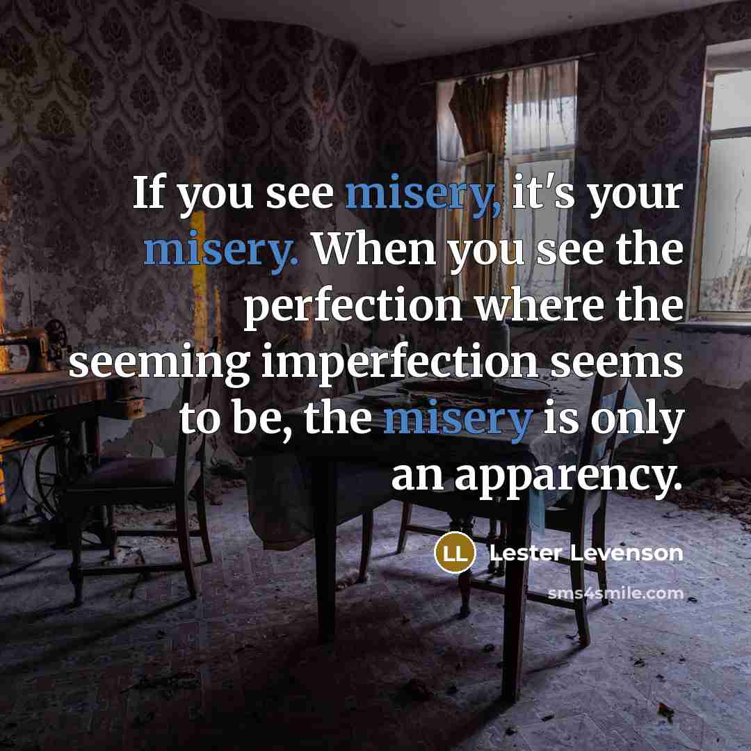 “If you see misery, it's your misery. When you see…” quote by Lester Levenson