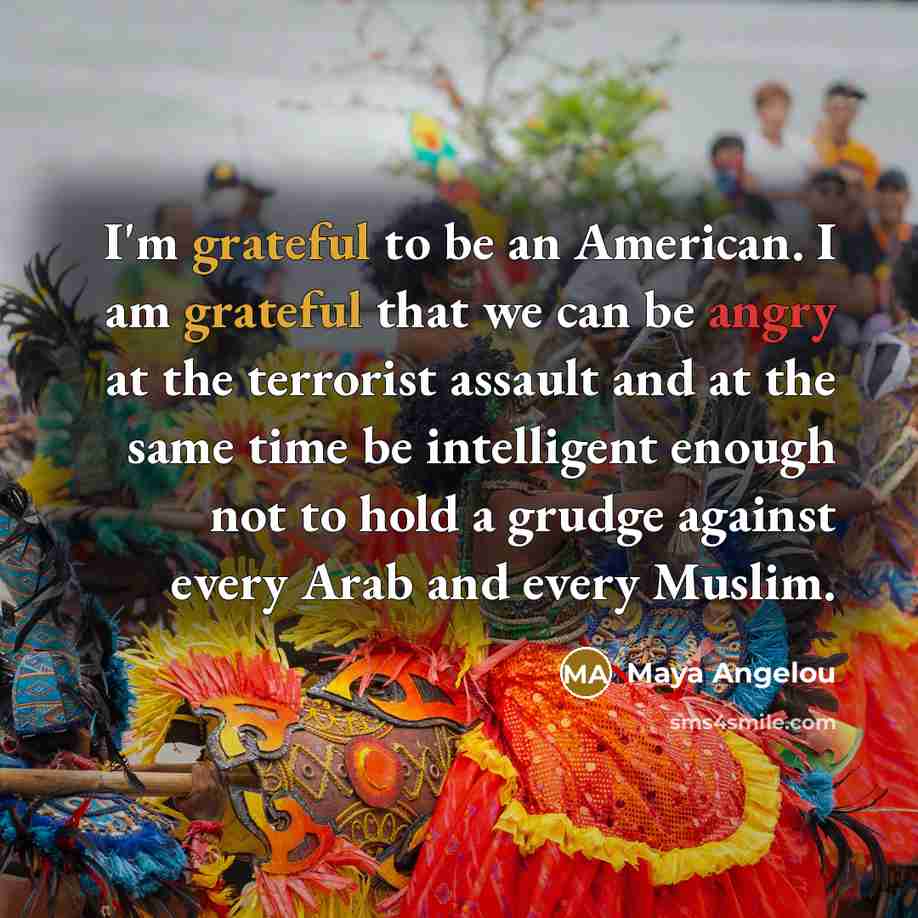 “I'm grateful to be an American. I am grateful that…” quote by Maya Angelou