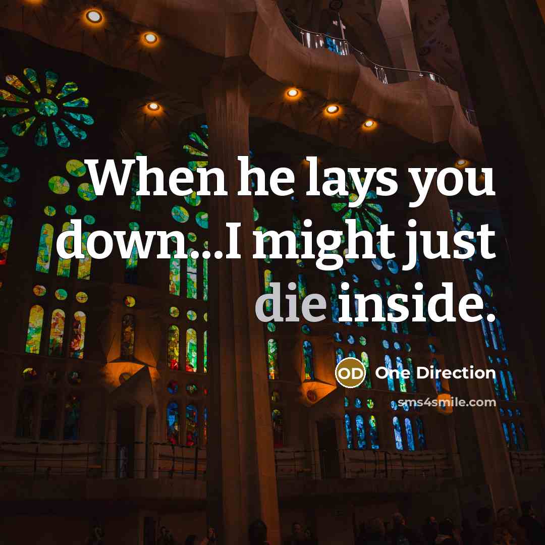 “When he lays you down...I might just die inside.” quote by One Direction
