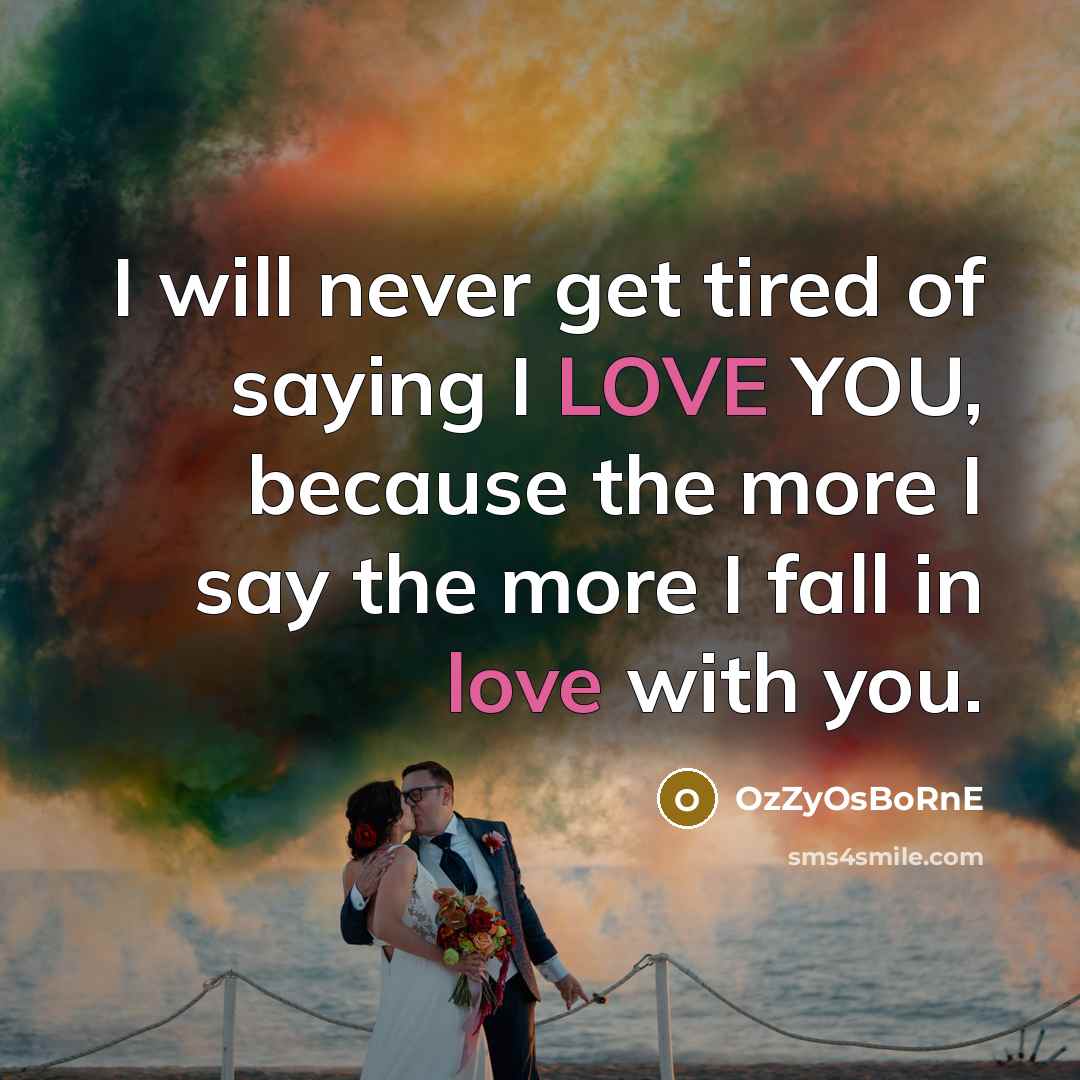 “I will never get tired of saying I LOVE YOU,…” quote by OzZyOsBoRnE