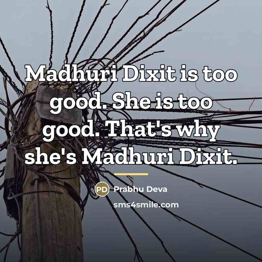 “Madhuri Dixit is too good. She is too good. That's…” quote by Prabhu Deva