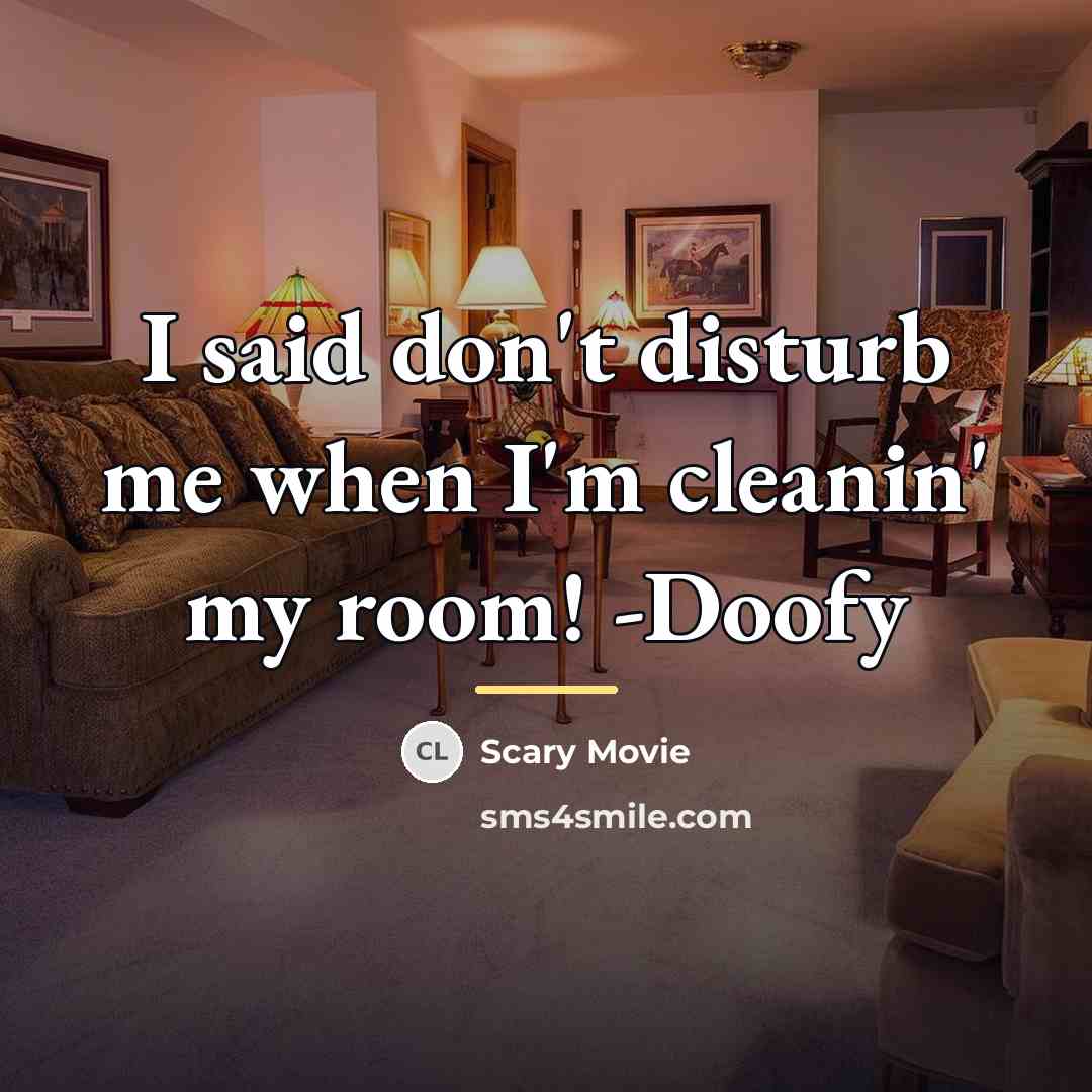 “I said don't disturb me when I'm cleanin' my room!…” quote by Scary Movie