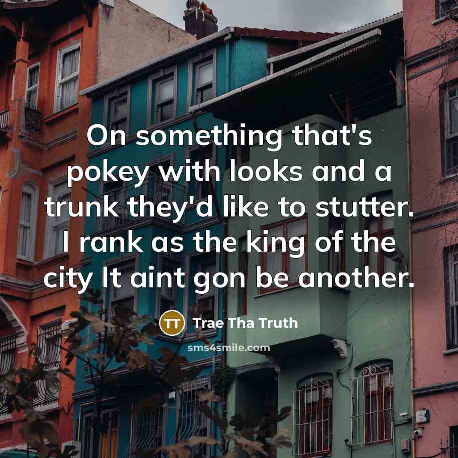 “On something that's pokey with looks and a trunk they'd…” quote by Trae Tha Truth